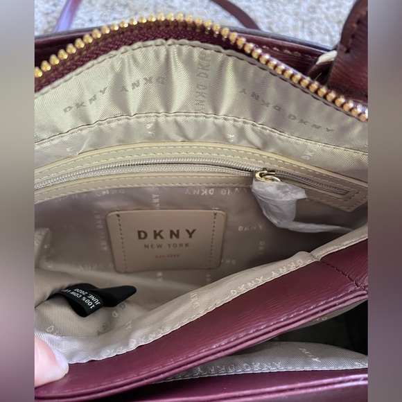 DKNY Red Leather Paige Dome Satchel NWOT - Picture 2 of 10